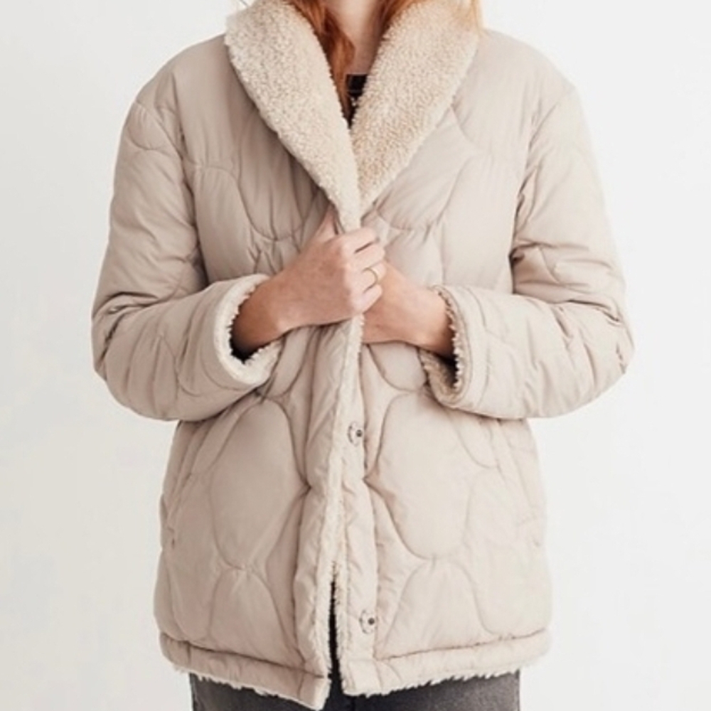Madewell Cream Puffer Jacket